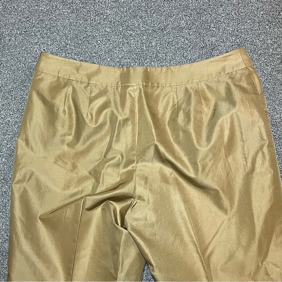 Talbots Petite Pleated Lined Dress Pants Size 12P Beige Split Hem Straight Leg - Picture 10 of 14